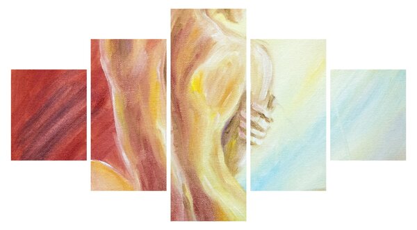 Obraz odpočívající ženy, olejomalba (125x70 cm)