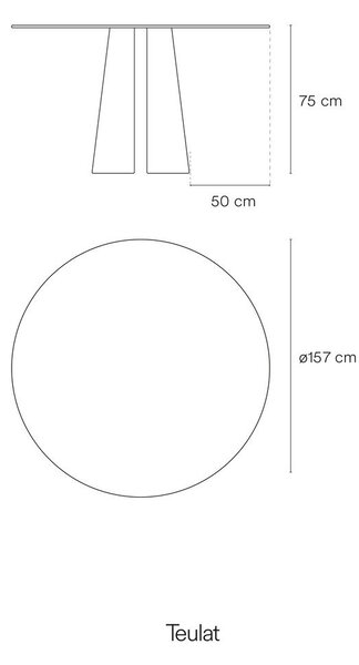Kulatý jídelní stůl v dekoru jasanu ø 157 cm Cep – Teulat