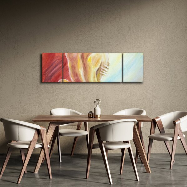 Obraz odpočívající ženy, olejomalba (170x50 cm)