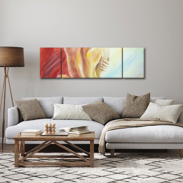 Obraz odpočívající ženy, olejomalba (170x50 cm)