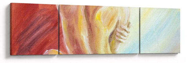 Obraz odpočívající ženy, olejomalba (170x50 cm)