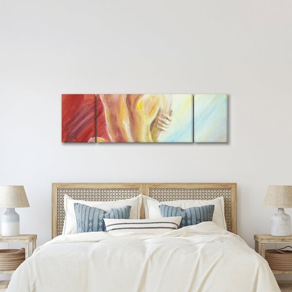 Obraz odpočívající ženy, olejomalba (170x50 cm)
