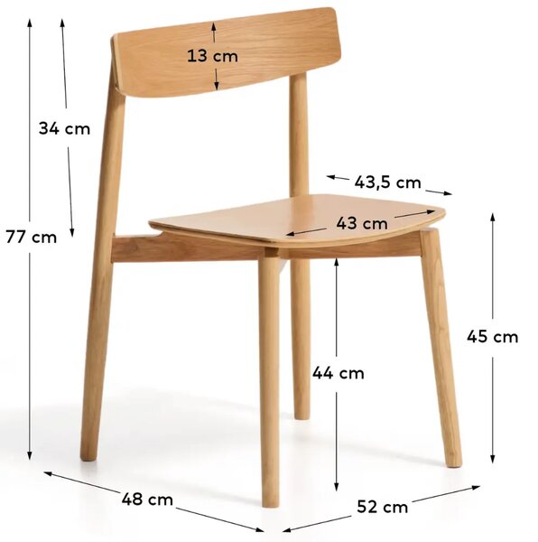LÉTO -15% Kave Home Dřevěná jídelní židle Evera