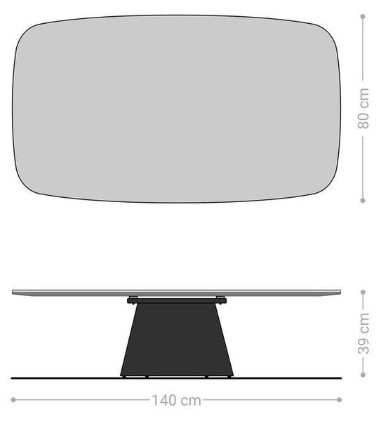 DELIFE Konferenční stolek Edge tvar oválný 140×80 cm keramika onyx champagne Borna titanová barva