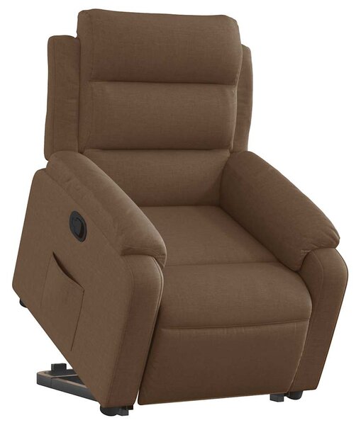 Zvedací polohovací křeslo hnědé textil 3204984