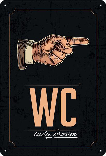 Plechová cedule: WC - 20x30 cm