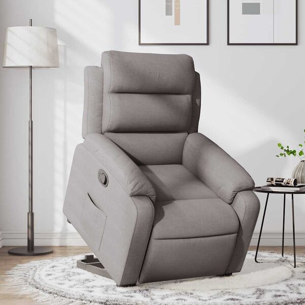Zvedací polohovací křeslo taupe textil 3204988