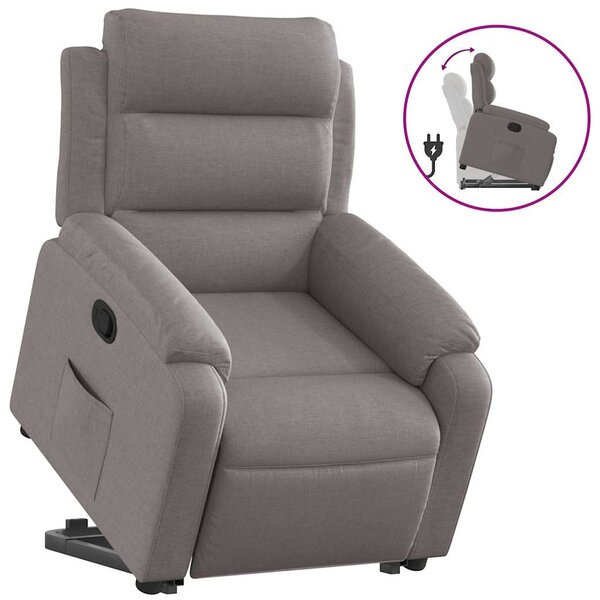 Zvedací polohovací křeslo taupe textil 3204988