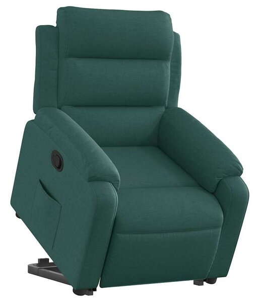 Zvedací polohovací křeslo tmavě zelené textil 3204986