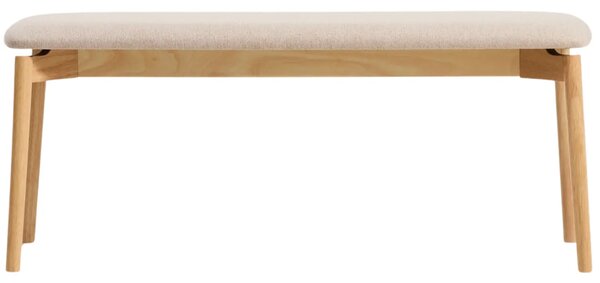 Kave Home Dřevěná lavice Evera 122 cm s čalouněným sedákem