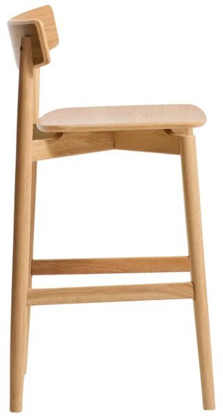 Kave Home Dřevěná barová židle Evera 66 cm s opěradlem