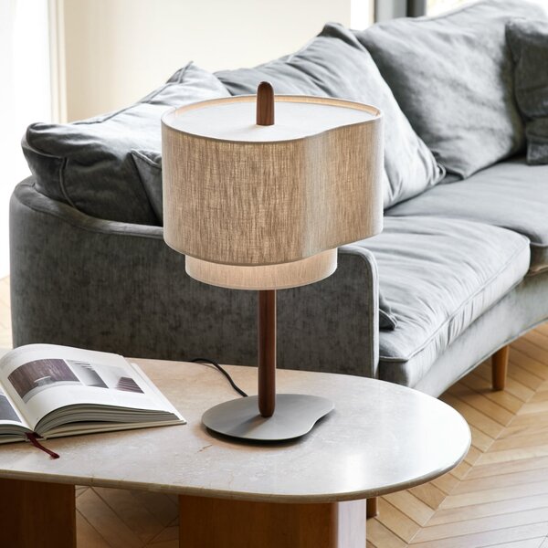 Stolní lampa MARKET SET, Pebble, Béžová, Obývací pokoj, Tkanina / Textil, Design