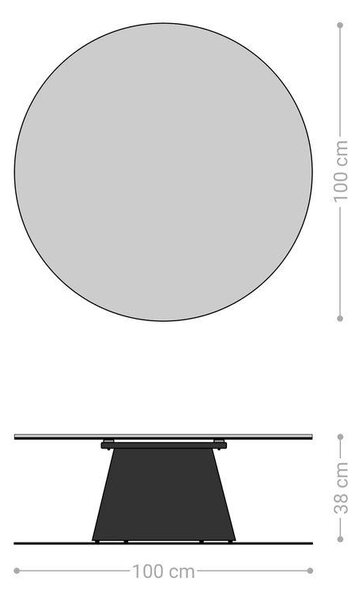 DELIFE Konferenční stolek Edge kulatý 100×100 cm keramika onyx champagne Borna titanová barva