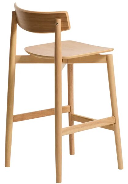 Kave Home Dřevěná barová židle Evera 66 cm s opěradlem