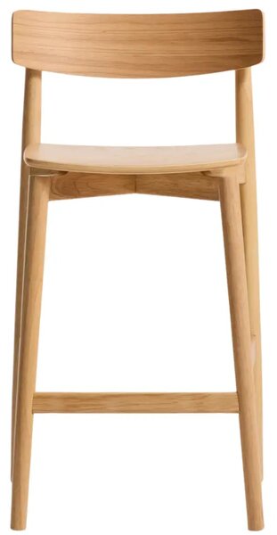 Kave Home Dřevěná barová židle Evera 66 cm s opěradlem