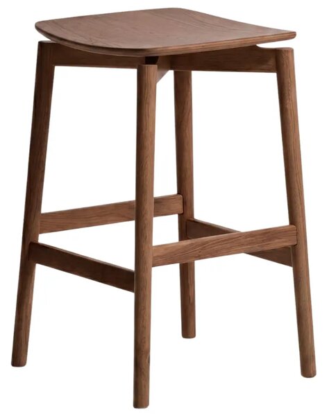 Kave Home Hnědá dřevěná barová židle Evera 66 cm