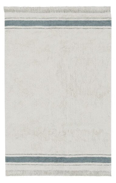 Modro-krémový pratelný ručně tkaný bavlněný koberec 140x200 cm Gastro Vintage Blue – Lorena Canals