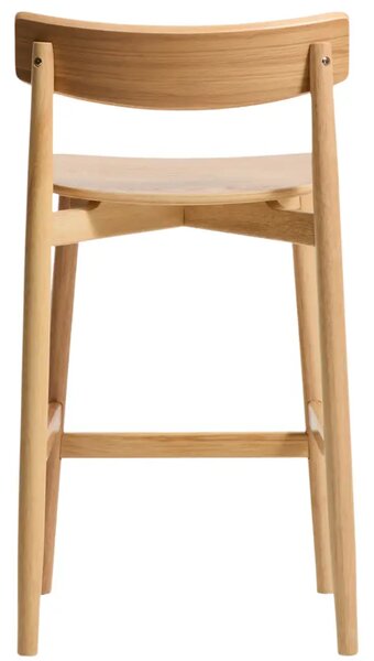 Kave Home Dřevěná barová židle Evera 66 cm s opěradlem