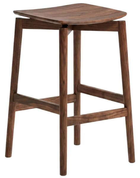 Kave Home Hnědá dřevěná barová židle Evera 66 cm