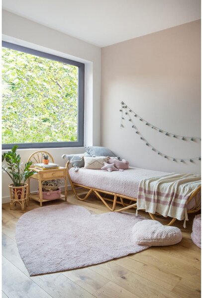 Růžový pratelný ručně tkaný bavlněný dětský koberec 160x180 cm Puffy Love – Lorena Canals
