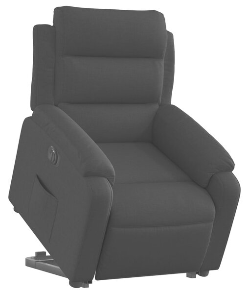 Elektrické zvedací polohovací křeslo černé textil 3205006