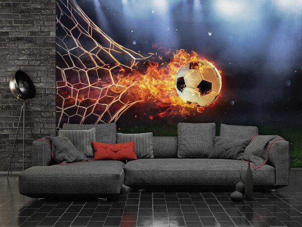 Fototapeta vliesová: Ohnivý gól - 254x184 cm