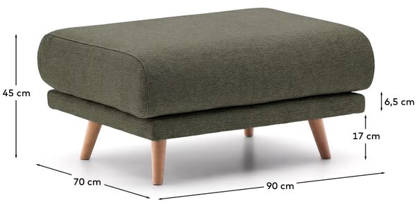 LÉTO -15% Kave Home Zelená podnožka Karin 90 x 70 cm