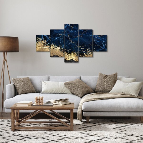 Obraz - Tmavě-modrý mramor (125x70 cm)