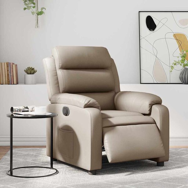 Elektrické polohovací křeslo cappuccino umělá kůže 3205034