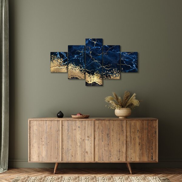 Obraz - Tmavě-modrý mramor (125x70 cm)