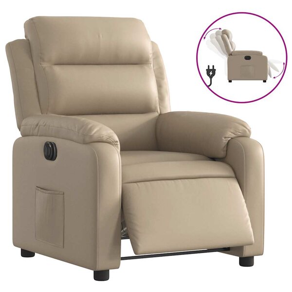 Elektrické polohovací křeslo cappuccino umělá kůže 3205034