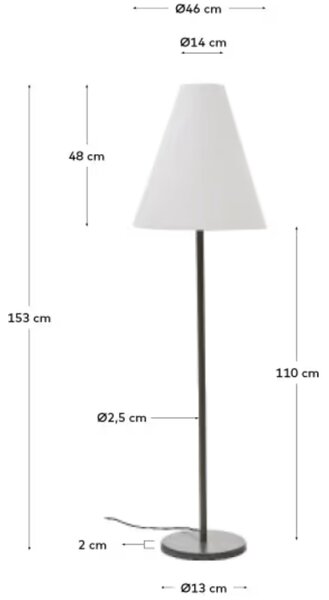 Kave Home Hnědá kovová stojací lampa Navat 153 cm