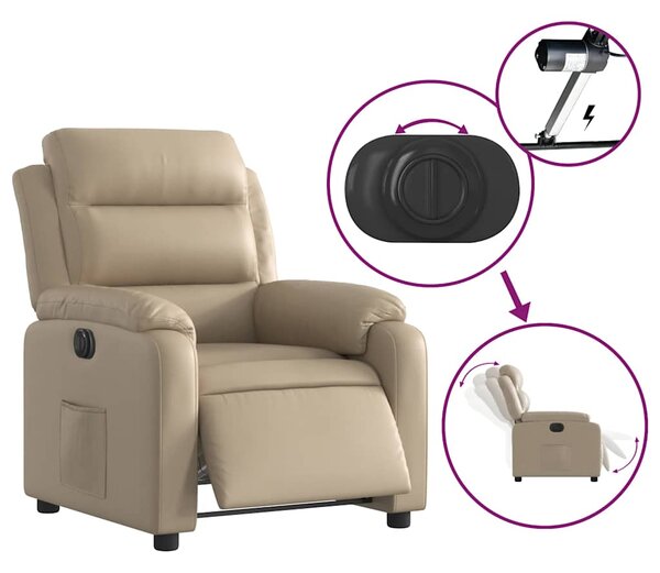 Elektrické polohovací křeslo cappuccino umělá kůže 3205034