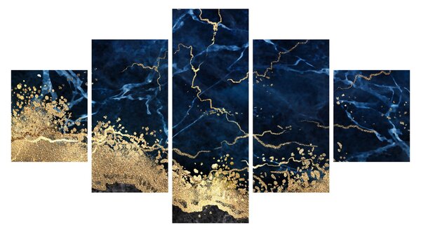 Obraz - Tmavě-modrý mramor (125x70 cm)