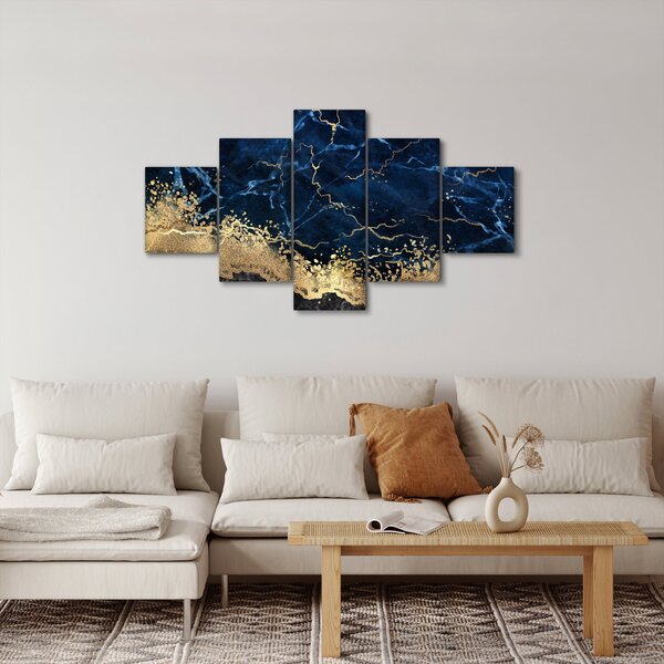 Obraz - Tmavě-modrý mramor (125x70 cm)