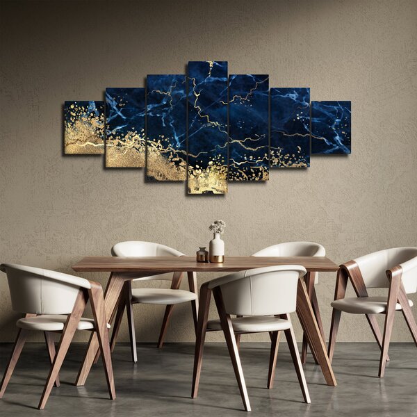 Obraz - Tmavě-modrý mramor (210x100 cm)