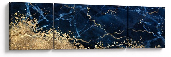 Obraz - Tmavě-modrý mramor (170x50 cm)