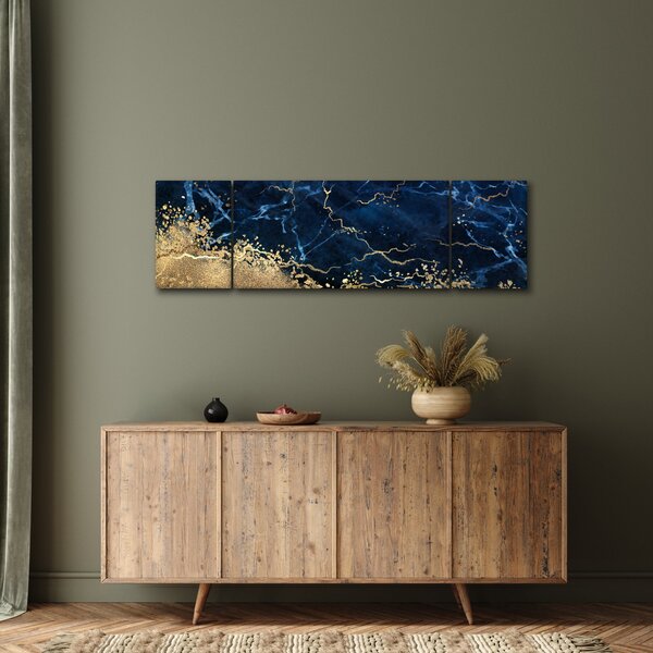 Obraz - Tmavě-modrý mramor (170x50 cm)