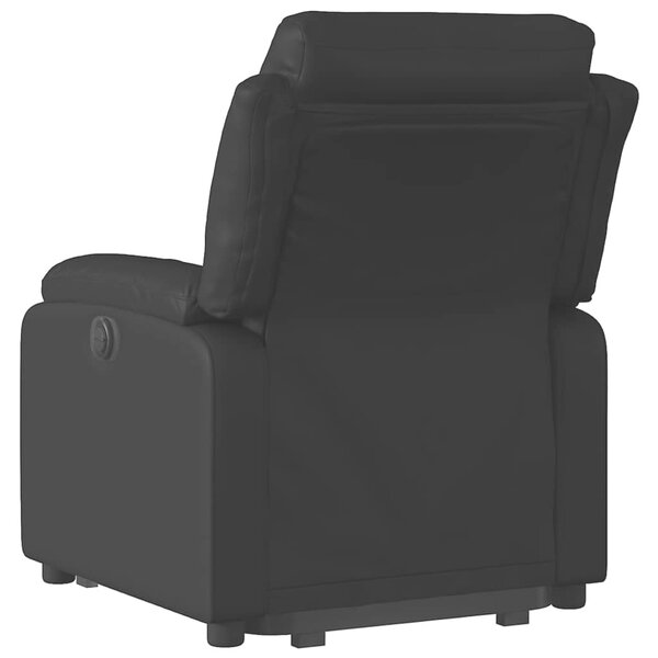 Zvedací polohovací křeslo černé umělá kůže 3205042