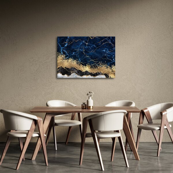 Obraz - Tmavě-modrý mramor (70x50 cm)