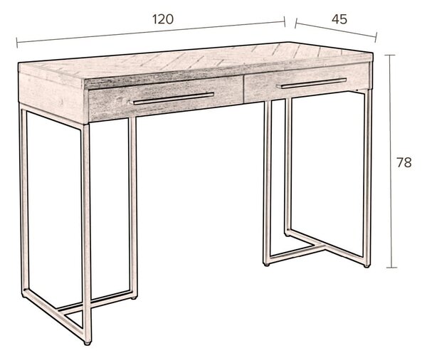 Konzolový stolek v dekoru akácie v tmavě přírodní barvě 45x120 cm Class – Dutchbone