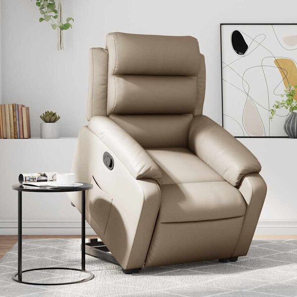Zvedací polohovací křeslo cappuccino umělá kůže 3205048