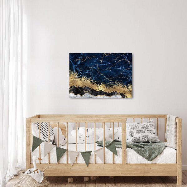 Obraz - Tmavě-modrý mramor (70x50 cm)