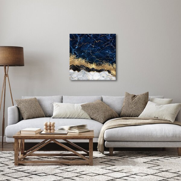 Obraz - Tmavě-modrý mramor (30x30 cm)