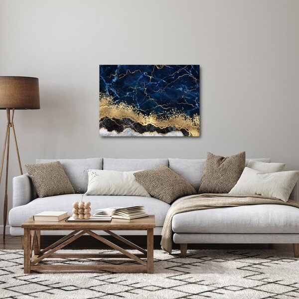 Obraz - Tmavě-modrý mramor (70x50 cm)