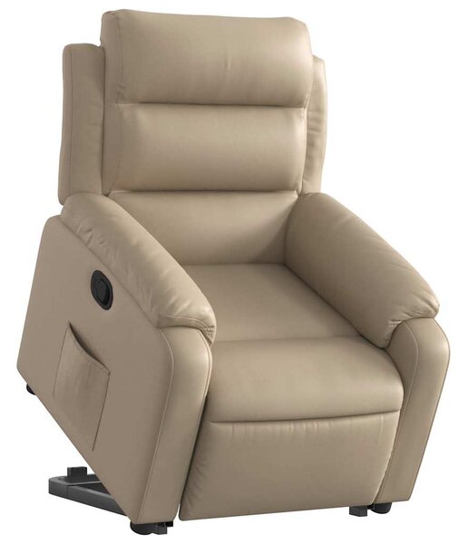 Zvedací polohovací křeslo cappuccino umělá kůže 3205048