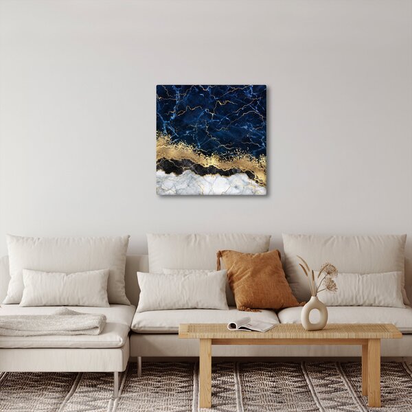 Obraz - Tmavě-modrý mramor (30x30 cm)