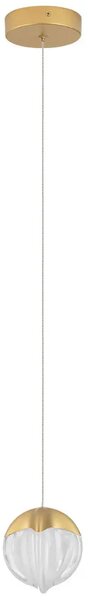 Nova Luce Zlaté skleněné závěsné LED světlo Alicia 12 cm
