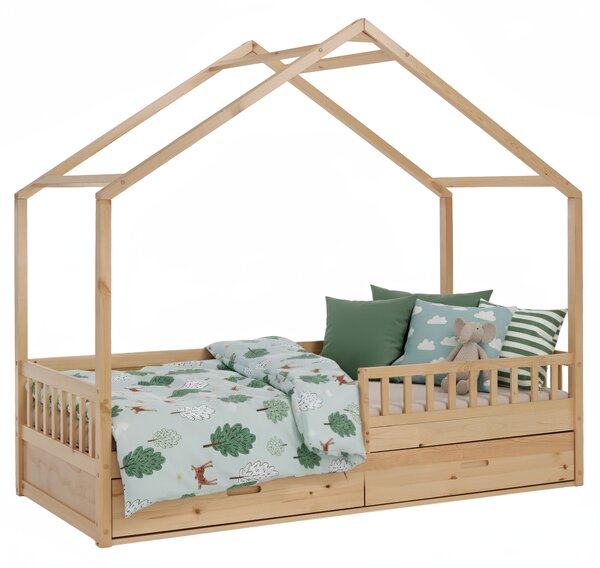 Dětská postel 90 cm Burgues (přírodní) (s roštem) (s úl. prostorem)