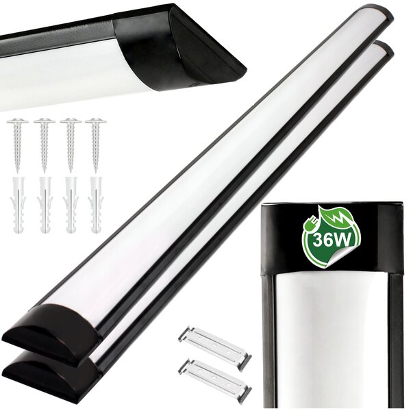 LED panelové svítidlo pro přisazenou stropní montáž 2x 36W 120cm černé 4500k